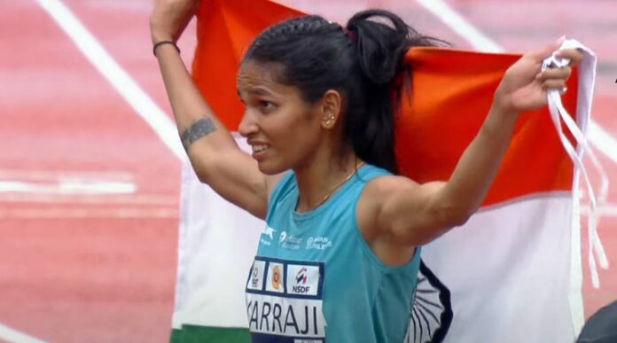 Despite rain and a fumble, Jyothi races to gold in 100 m hurdles event, scripts history at Asian meet