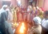 नागक्षेत्र सरोवर पर उमड़ा आस्था का संगम हवन करते हुए श्रद्धालुगण
