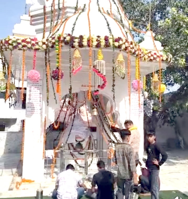 दादा खेड़े की धोक लगाते हुए श्रद्धालुगण